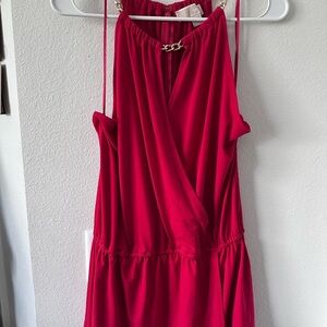 Michael Kors Vibrant Red Sleeveless Shirt Size L